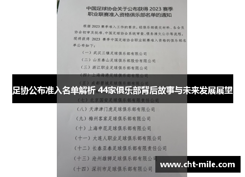 足协公布准入名单解析 44家俱乐部背后故事与未来发展展望